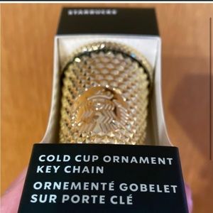 ✨NEW STARBUCKS Gold Studded Bling Ornament/Key Chain Unreleased Winter 2022